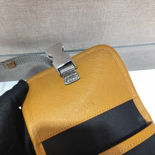 Pra*a nylon and saffiano leather smartphone case
