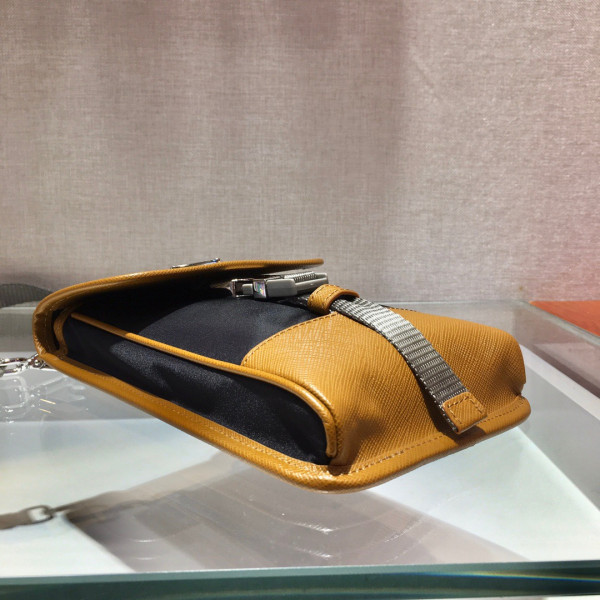 Pra*a nylon and saffiano leather smartphone case