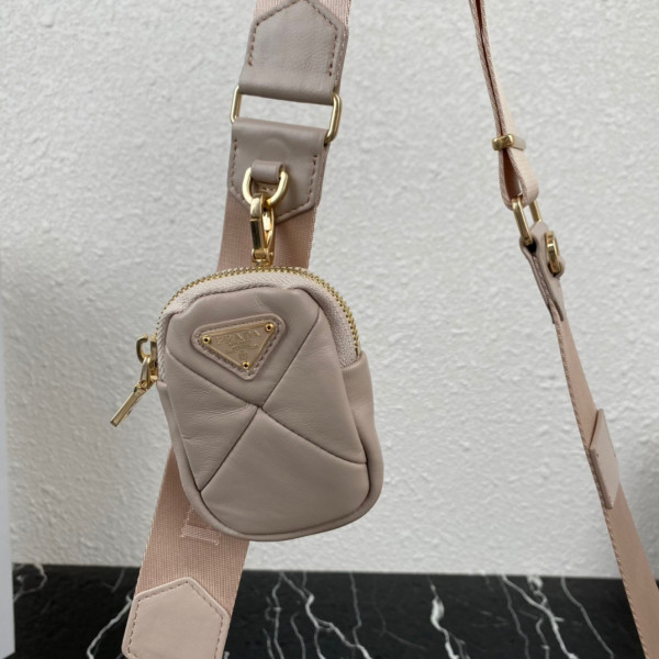Pra*a system nappa leather patchwork bag