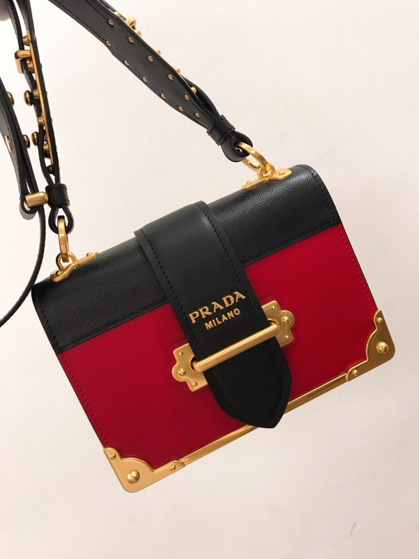 Pra*a cahier leather shoulder bag