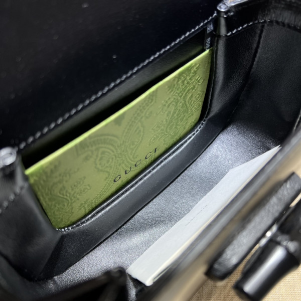 G*u*i mini top handle bag with bamboo