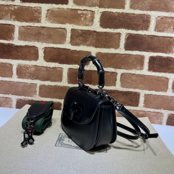 G*u*i mini top handle bag with bamboo
