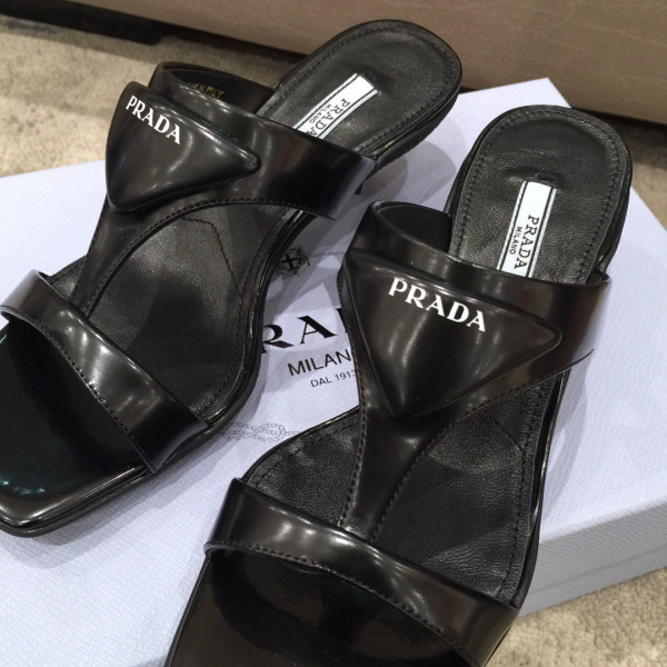 Pra*a brushed leather high-heeled thong sandals