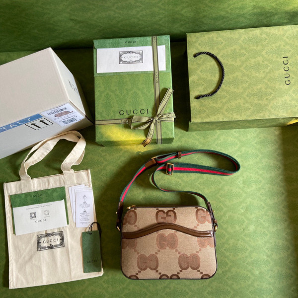 G*u*i messenger bag with jumbo gg