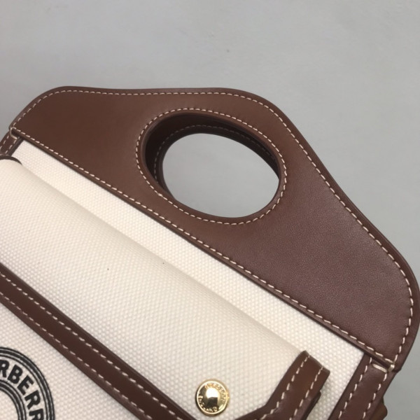 B**rry mini two-tone canvas and leather pocket bag