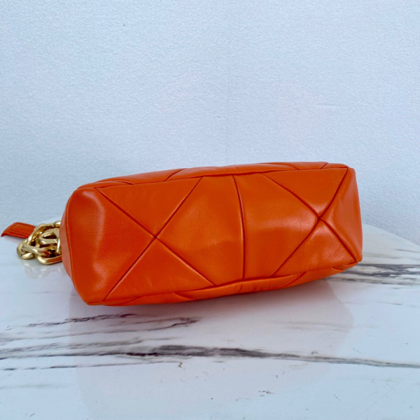 Pra*a system nappa leather patchwork bag