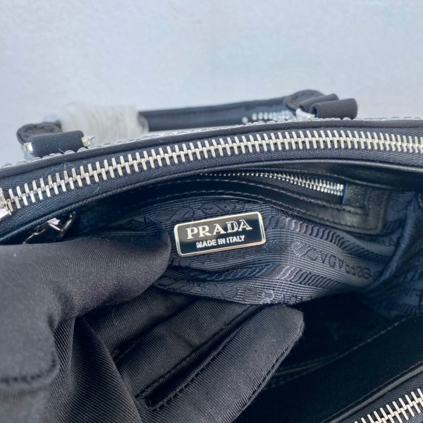 Pra*a galleria satin mini-bag with crystals