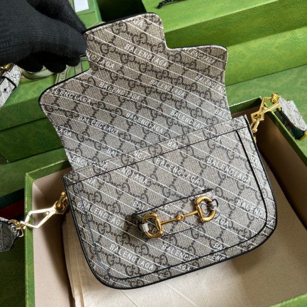 g*u*i x Ba*len*cia*ga horsebit 1955 mini bag