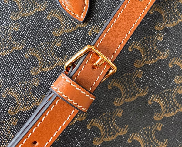 Ce**e mini horizontal cabas in triomphe canvas and calfskin