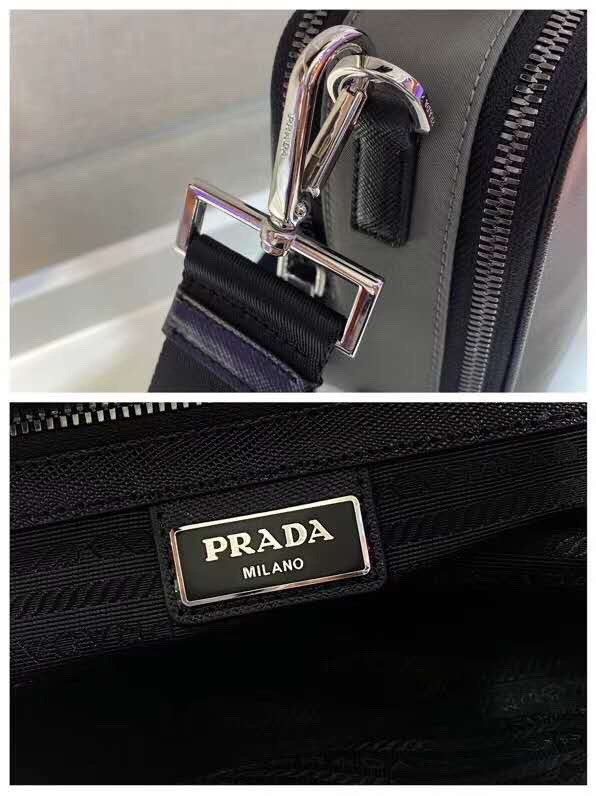 Pra*a brique saffiano leather cross-body bag