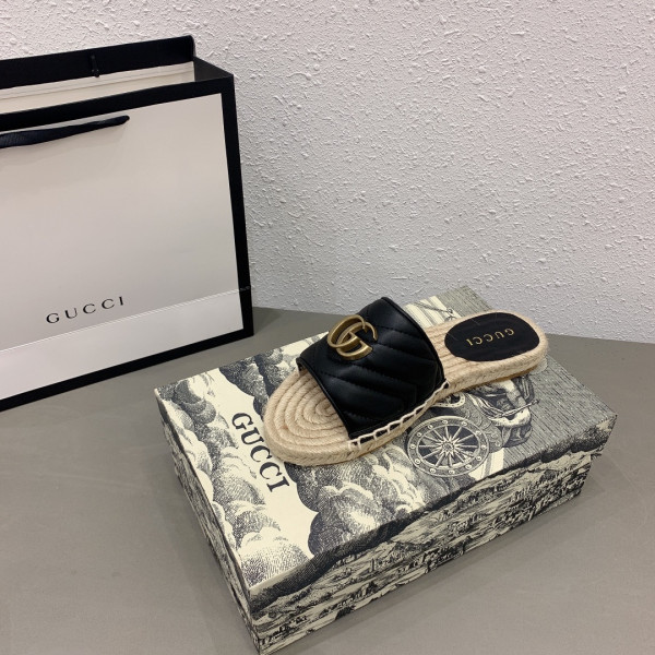 G*u*i leather espadrille sandal