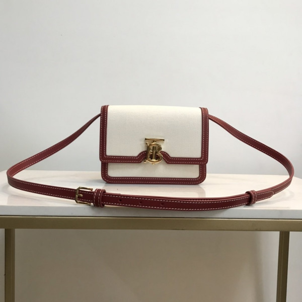 B**rry two-tone canvas and leather tb bag