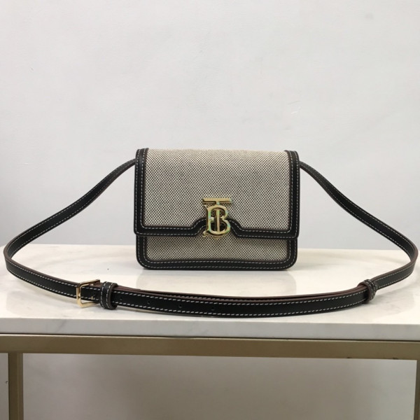 B**rry two-tone canvas and leather tb bag