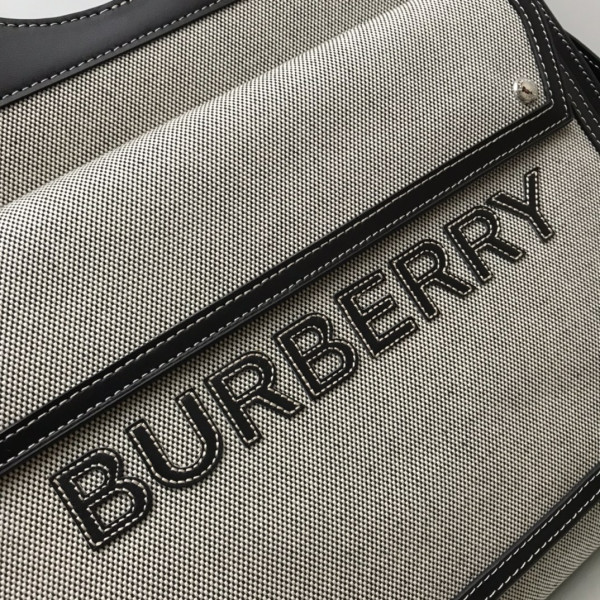 B**rry medium two-tone canvas and leather pocket tote