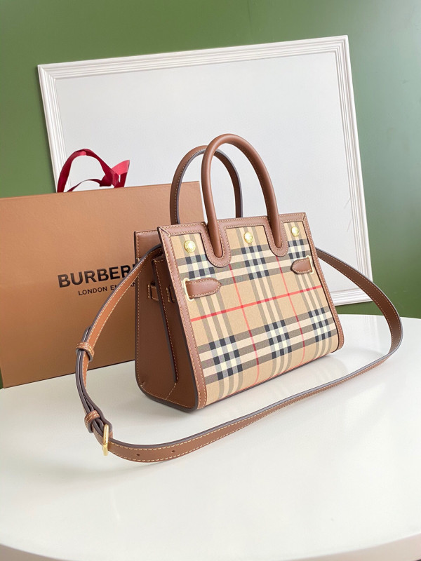 B**rry mini vintage check two-handle title bag