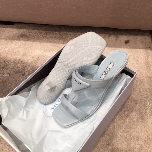 Pra*a brushed leather high-heeled thong sandals