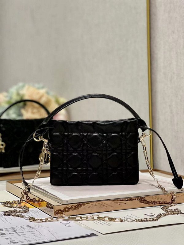 lady D*or top handle drawstring mini bag