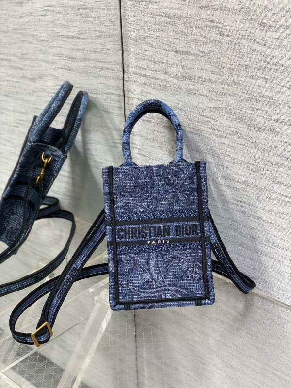 mini D*or book tote phone bag