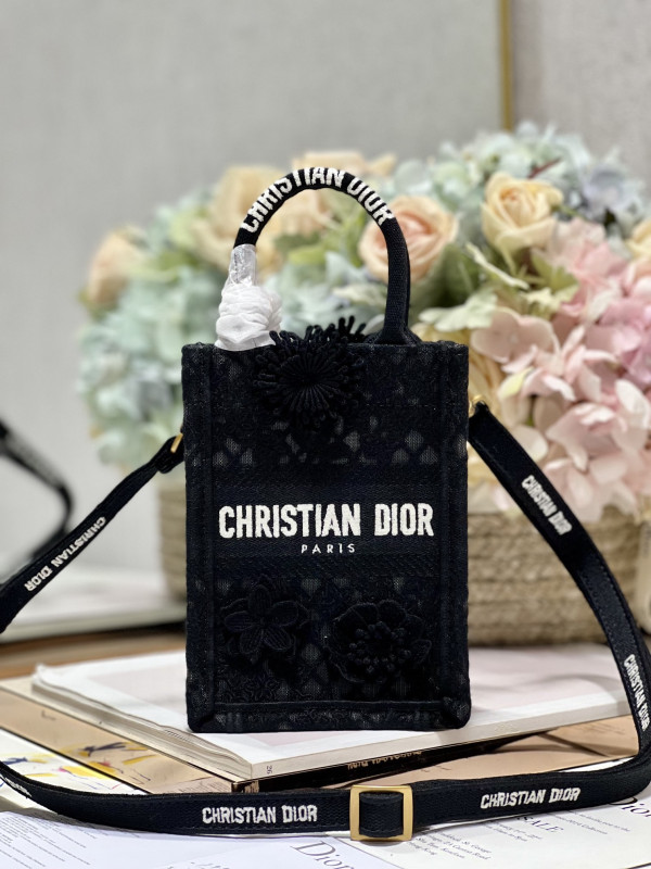 mini D*or book tote phone bag