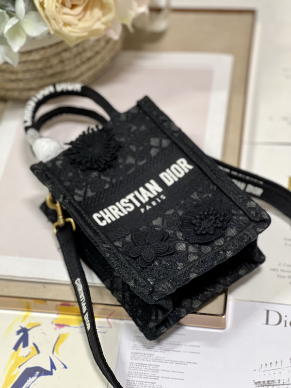 mini D*or book tote phone bag