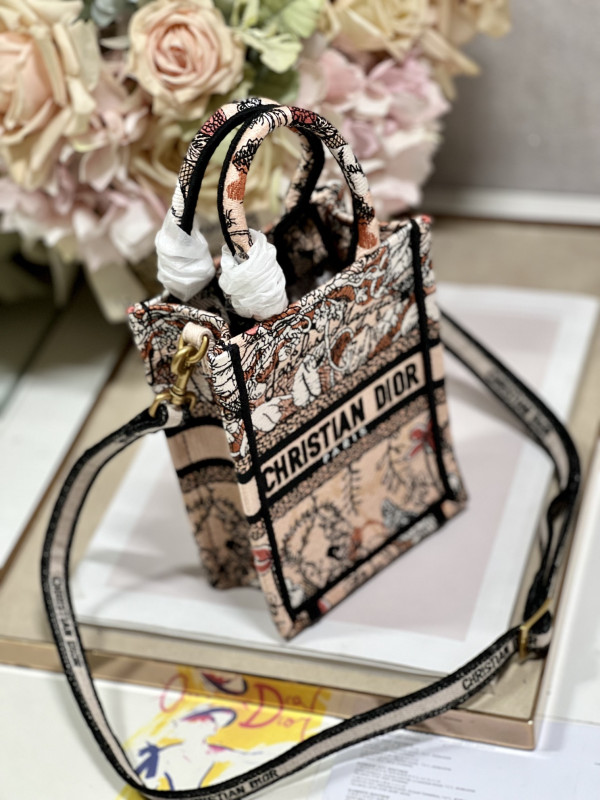 mini D*or book tote phone bag