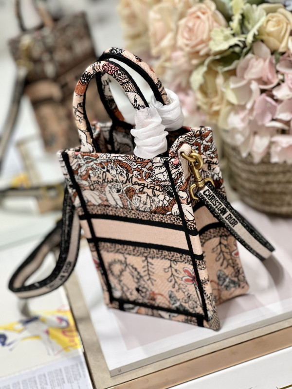 mini D*or book tote phone bag