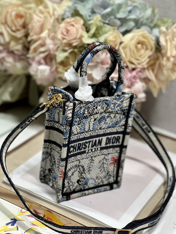 mini D*or book tote phone bag