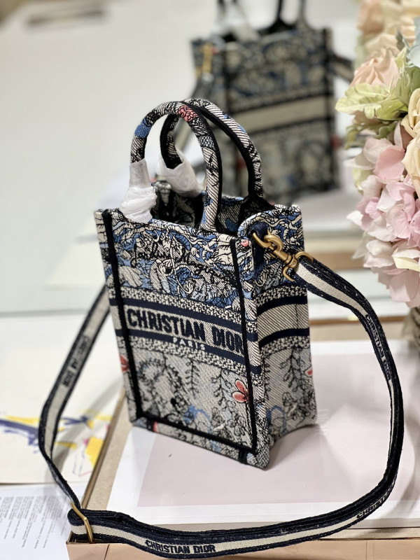 mini D*or book tote phone bag