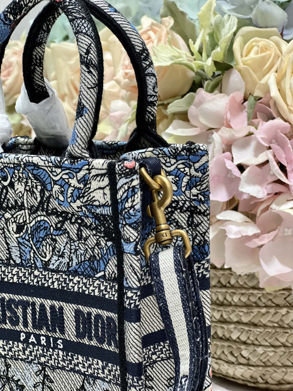 mini D*or book tote phone bag