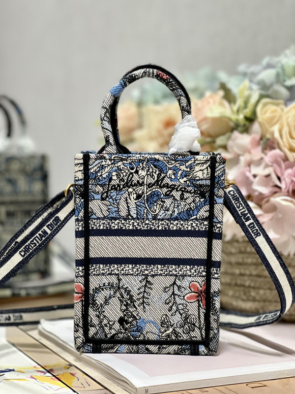 mini D*or book tote phone bag
