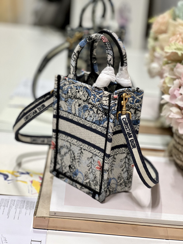 mini D*or book tote phone bag