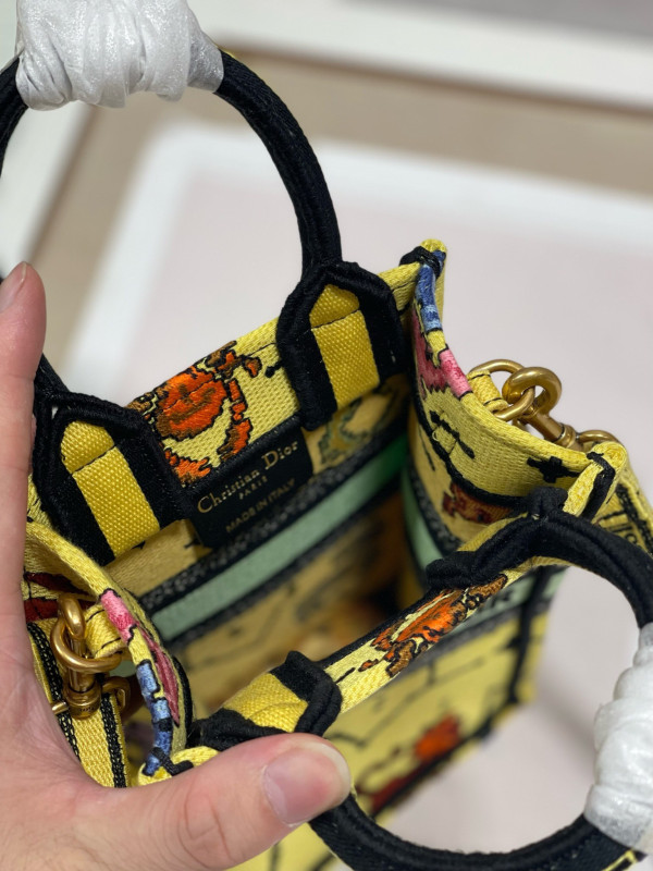 mini D*or book tote phone bag