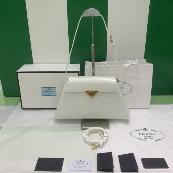 Pra*a medium brushed leather handbag