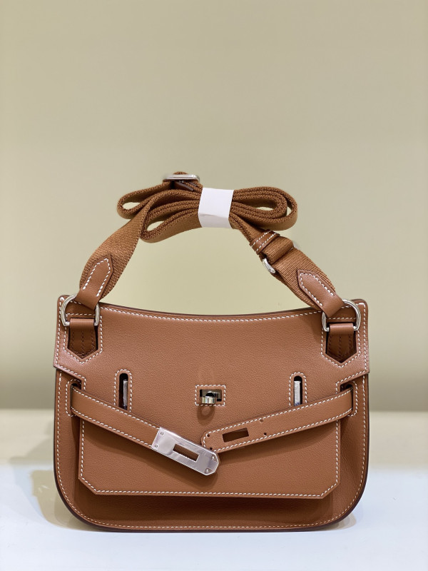 H**mes jypsiere mini bag in swift leather gris meyer