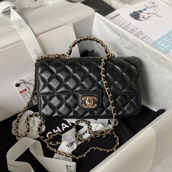CL FLAP BAG WITH TOP HANDLE-21CM
